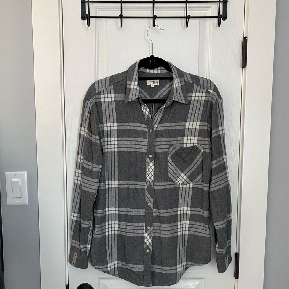 Aritzia Button-Up Plaid